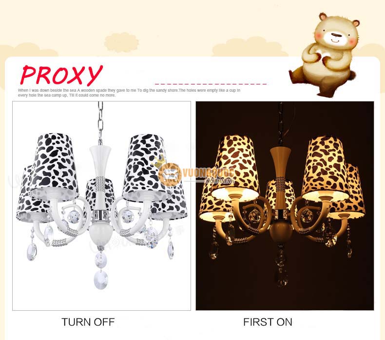 Đèn chùm trẻ em đốm bò sữa dễ thương UHS127-7